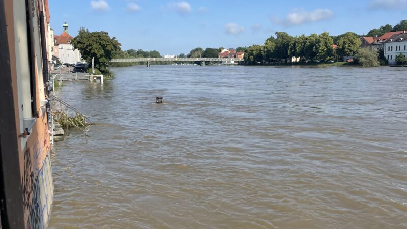 Überfordert mit der Überschwemmung: Die Donau vorm Fenster